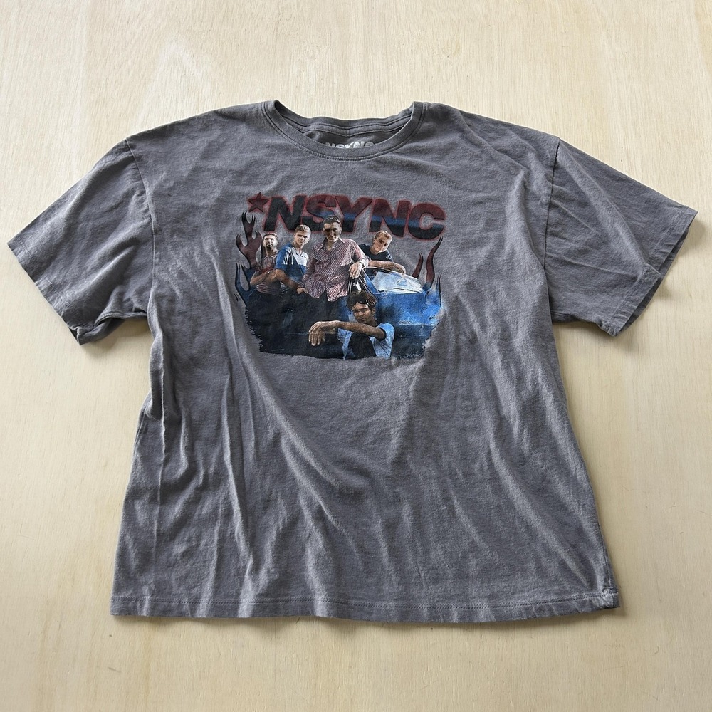 NSYNC Shirt Mens XL Gray 90s Boy Band Pop Music Graphic Tee T-Shirt *NSYNC